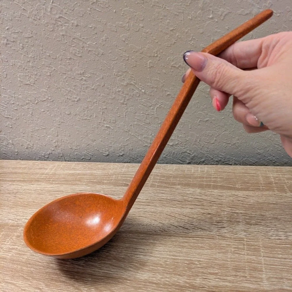 VTG Flintwood Orange Melamine Soup Ladle Long Handle Kitchen Serving Utensil‎